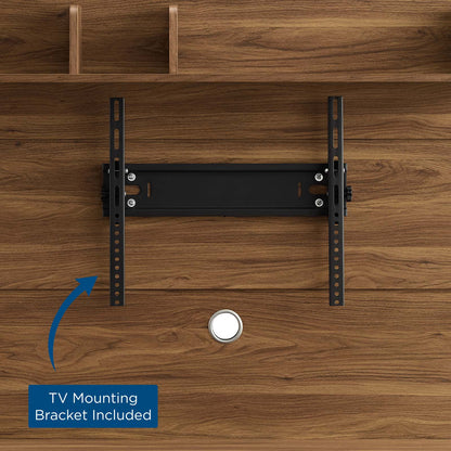 Render Wall Mounted TV Stand Entertainment Center, Wood, Brown Walnut, 18622