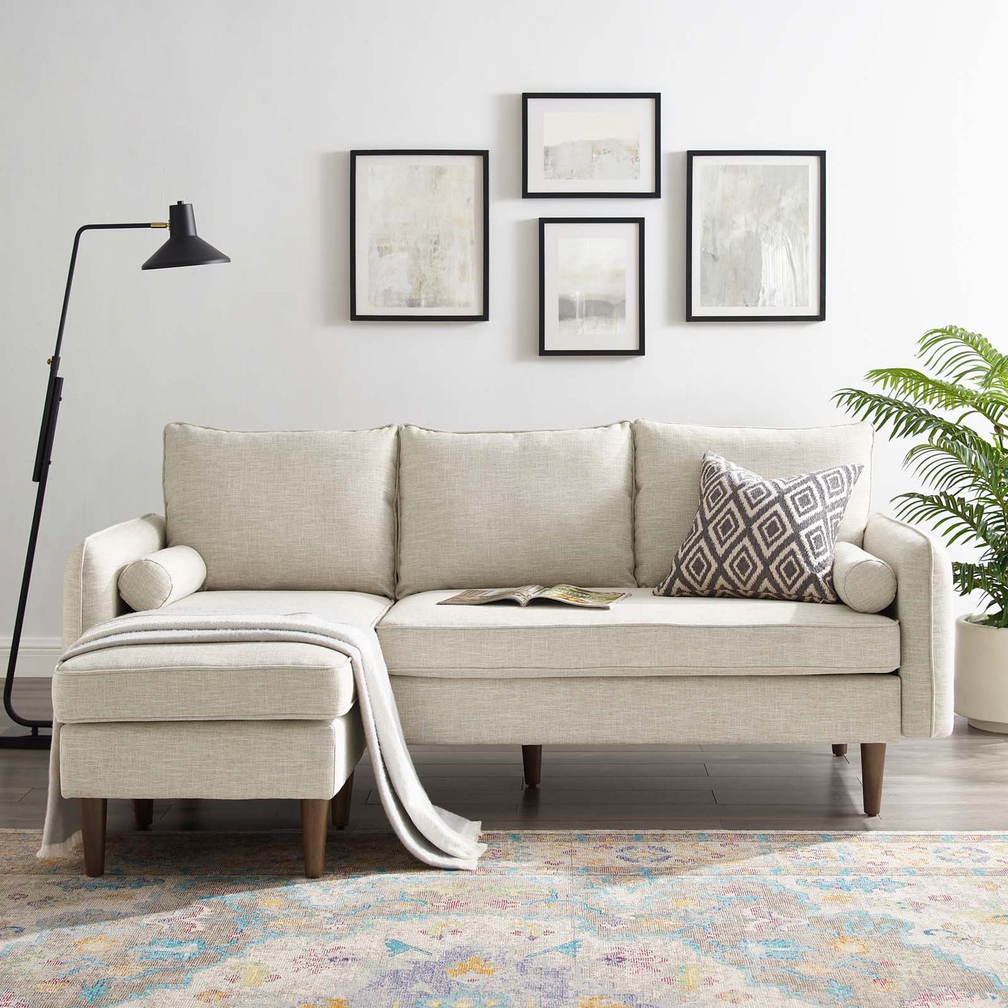 Revive Upholstered Right or Left Sectional Sofa, Fabric, Beige, 18624