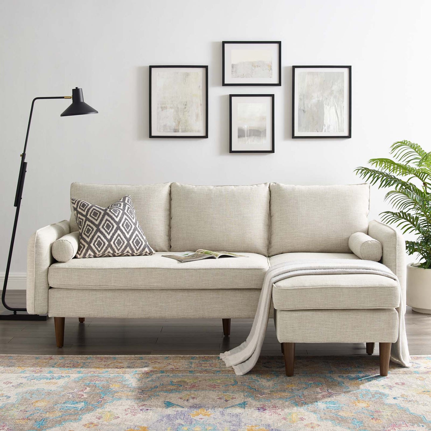 Revive Upholstered Right or Left Sectional Sofa, Fabric, Beige, 18624