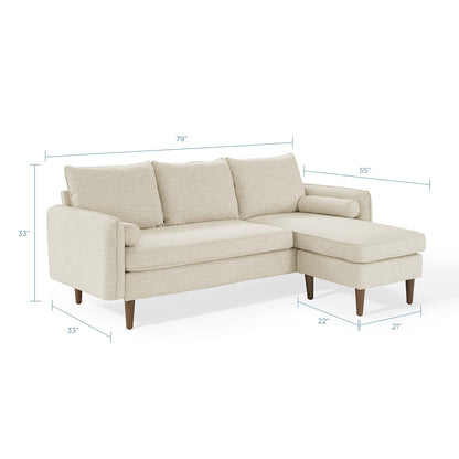Revive Upholstered Right or Left Sectional Sofa, Fabric, Beige, 18624