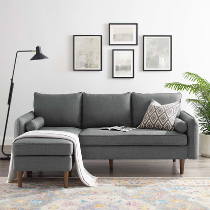 Revive Upholstered Right or Left Sectional Sofa, Fabric, Grey Gray, 18625