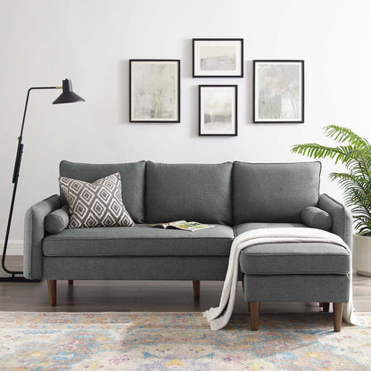 Revive Upholstered Right or Left Sectional Sofa, Fabric, Grey Gray, 18625
