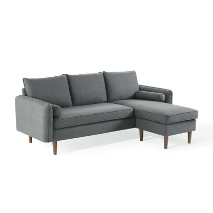 Revive Upholstered Right or Left Sectional Sofa, Fabric, Grey Gray, 18625