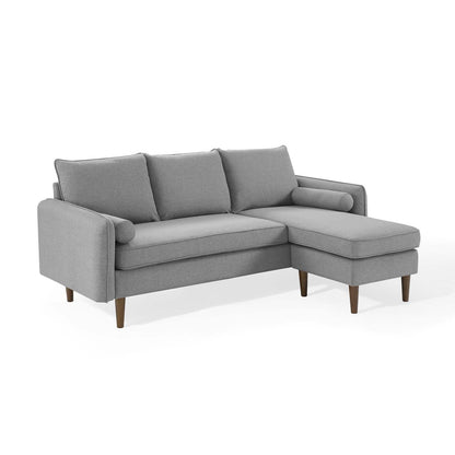 Revive Upholstered Right or Left Sectional Sofa, Fabric, Light Grey Gray, 18626