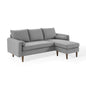 Revive Upholstered Right or Left Sectional Sofa, Fabric, Light Grey Gray, 18626