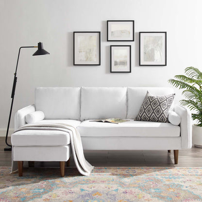 Revive Upholstered Right or Left Sectional Sofa, Fabric, White, 18628