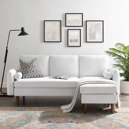 Revive Upholstered Right or Left Sectional Sofa, Fabric, White, 18628