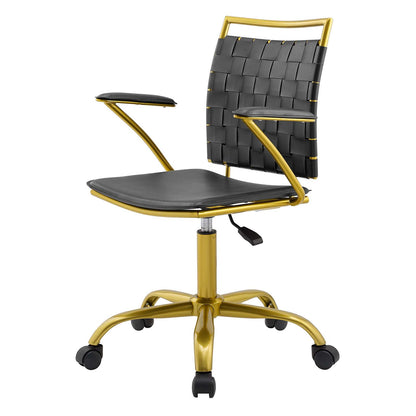 Fuse Faux Leather Office Chair, Faux Leather, Black, 18629
