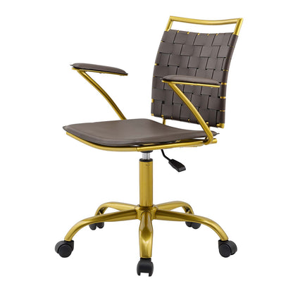 Fuse Faux Leather Office Chair, Faux Leather, Brown, 18630