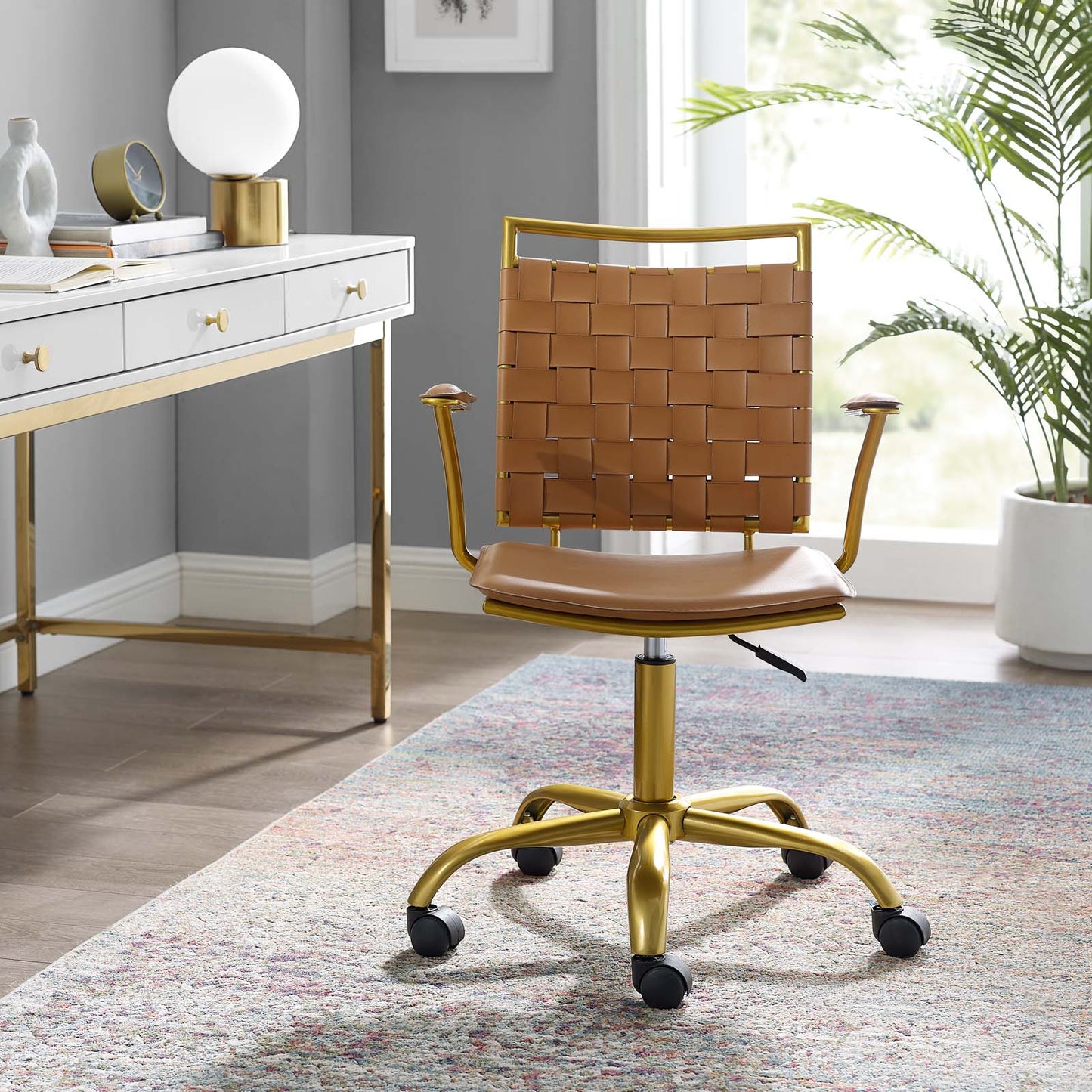 Fuse Faux Leather Office Chair, Faux Leather, Tan, 18631