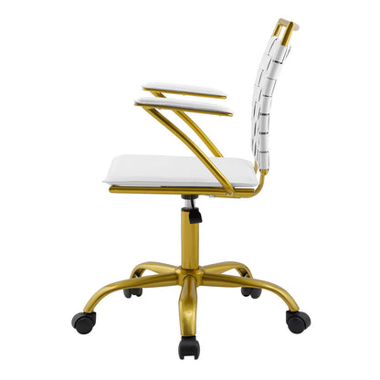 Fuse Faux Leather Office Chair, Faux Leather, White, 18632