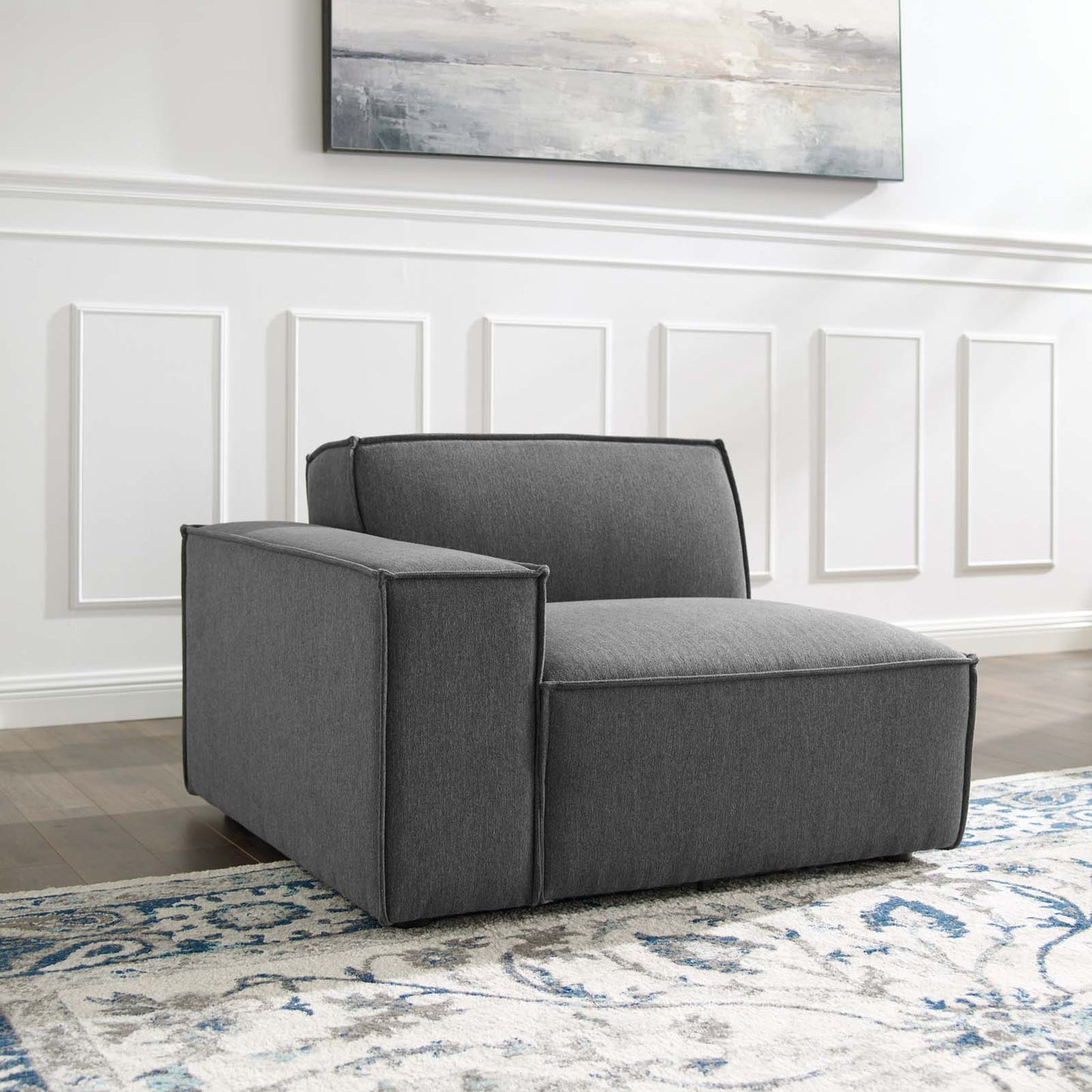 Restore Right-Arm Sectional Sofa Chair, Fabric, Dark Grey Gray, 18633