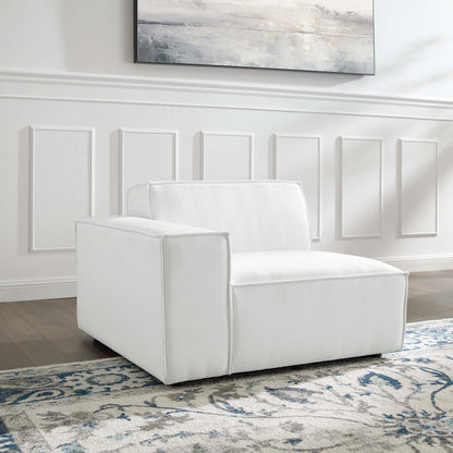 Restore Right-Arm Sectional Sofa Chair, Fabric, White, 18634