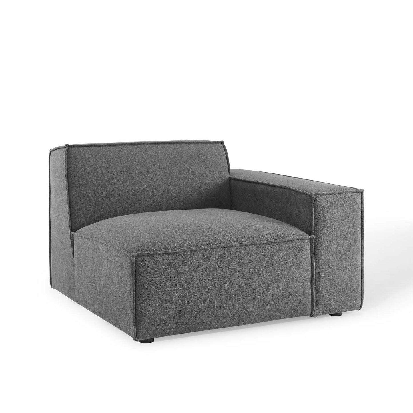 Restore Left-Arm Sectional Sofa Chair, Fabric, Dark Grey Gray, 18635