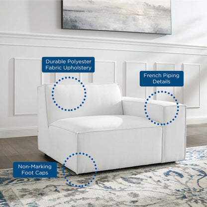 Restore Left-Arm Sectional Sofa Chair, Fabric, White, 18636