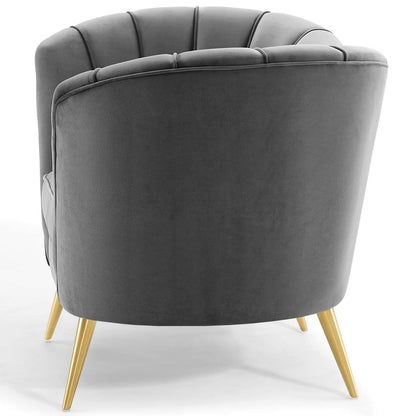 Opportunity Performance Velvet Armchair, Velvet, Grey Gray, 18643