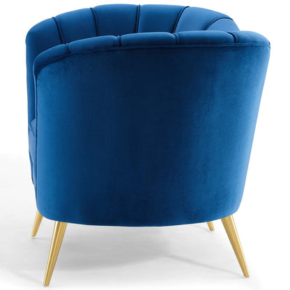 Opportunity Performance Velvet Armchair, Velvet, Blue Navy, 18644