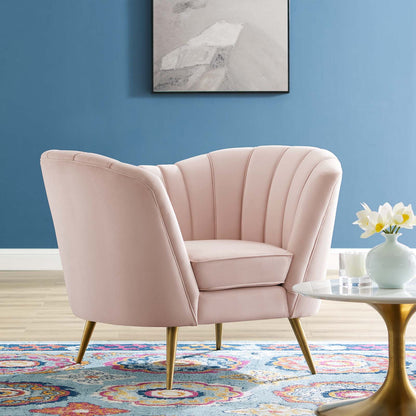 Opportunity Performance Velvet Armchair, Velvet, Pink, 18645