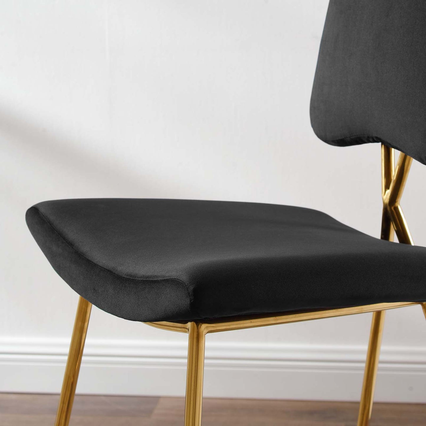 Ponder Performance Velvet Counter Stool, Velvet, Metal Steel, Black, 18649