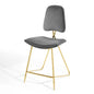 Ponder Performance Velvet Counter Stool, Velvet, Metal Steel, Grey Gray, 18650