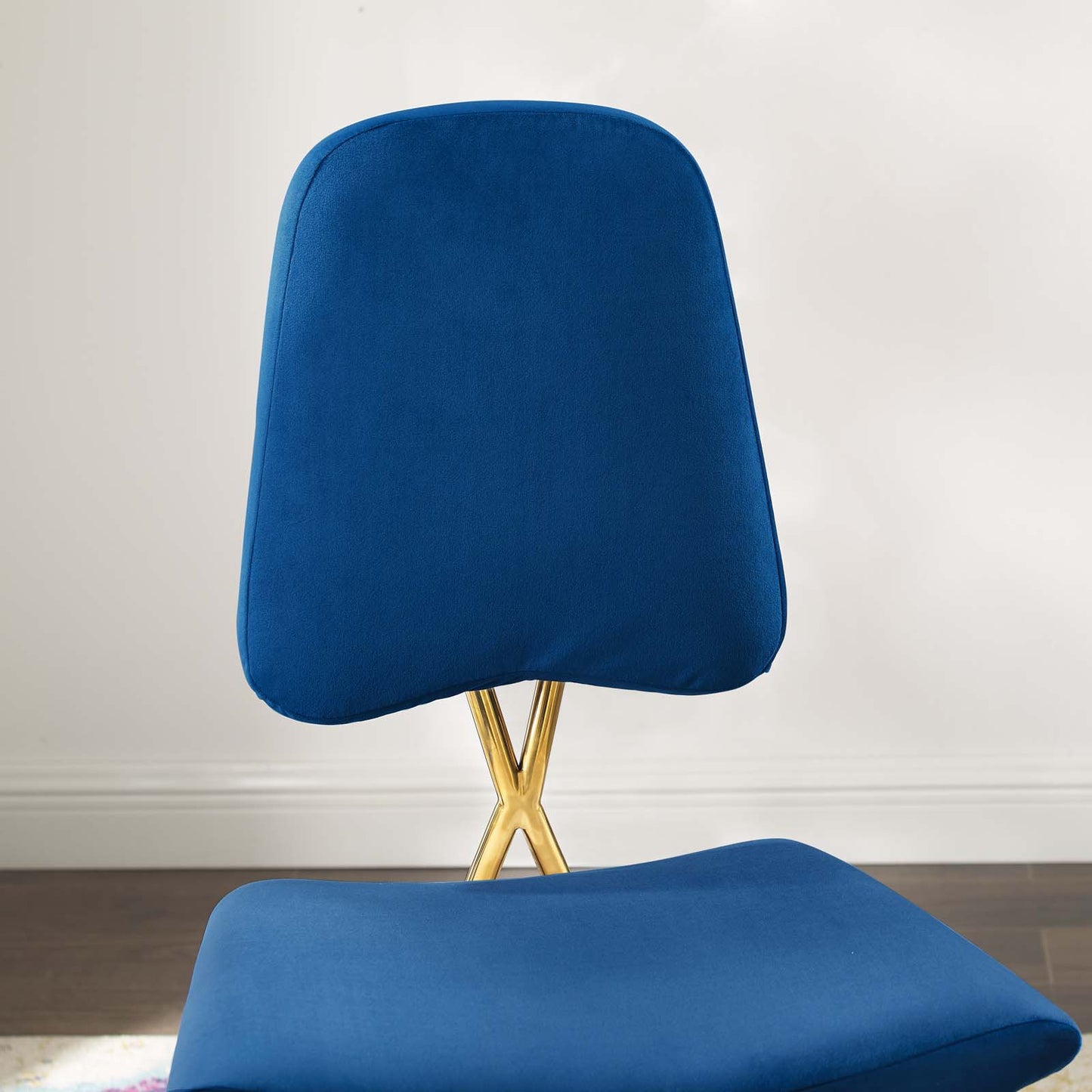Ponder Performance Velvet Counter Stool, Velvet, Metal Steel, Blue Navy, 18652