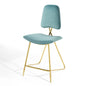 Ponder Performance Velvet Counter Stool, Velvet, Metal Steel, Blue, 18653