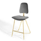 Ponder Performance Velvet Bar Stool, Velvet, Metal Steel, Grey Gray, 18655