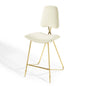 Ponder Performance Velvet Bar Stool, Velvet, Metal Steel, Ivory White, 18656