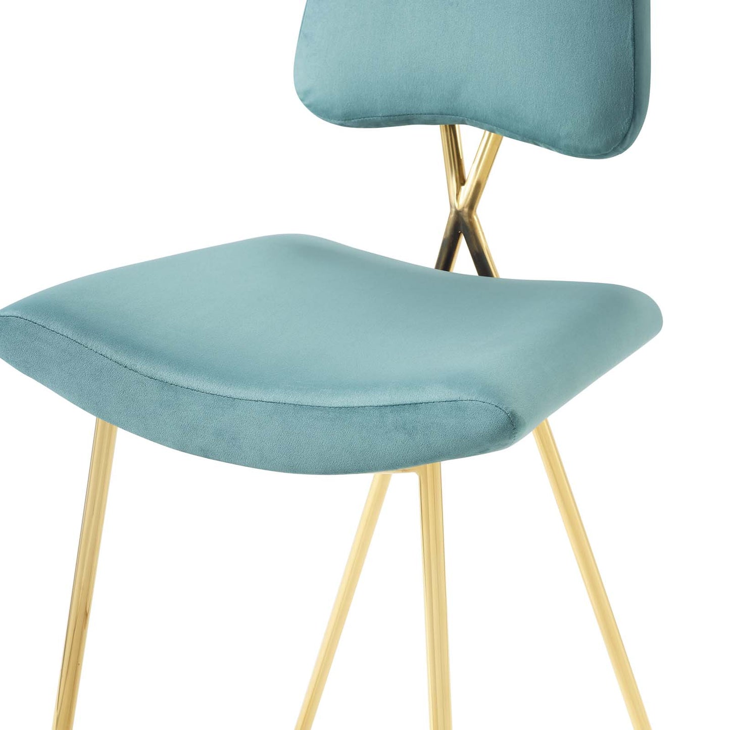 Ponder Performance Velvet Bar Stool, Velvet, Metal Steel, Blue, 18658