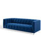 Mesmer Channel Tufted Button Performance Velvet Sofa, Velvet, Blue Navy, 18666