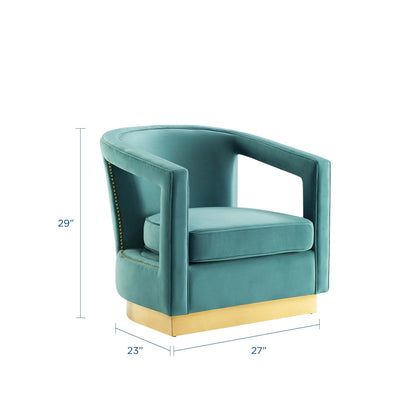 Frolick Performance Velvet Armchair, Velvet, Blue, 18689