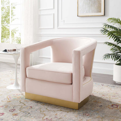 Frolick Performance Velvet Armchair, Velvet, Pink, 18691