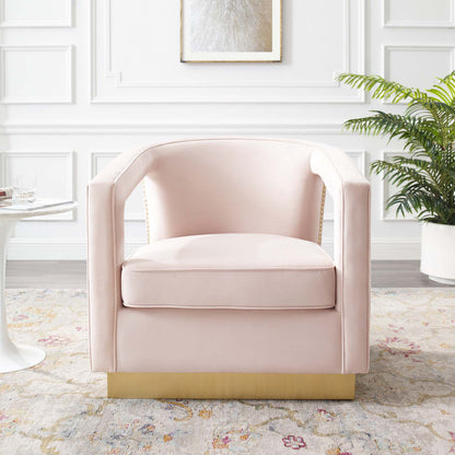Frolick Performance Velvet Armchair, Velvet, Pink, 18691