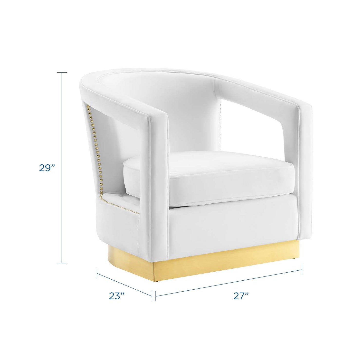 Frolick Performance Velvet Armchair, Velvet, White, 18692