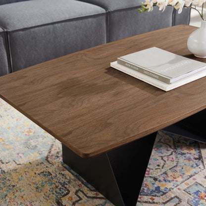 Gemini Coffee Table, Wood, Metal Steel, Brown Walnut, 18693