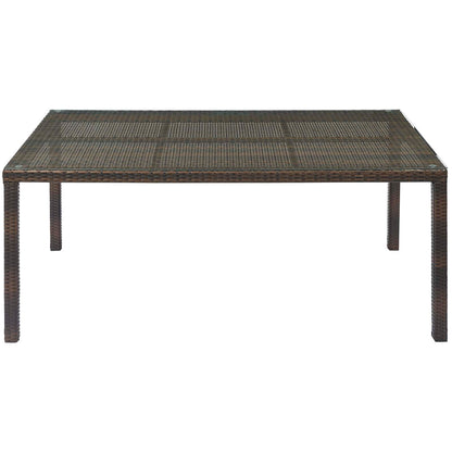 Conduit 5 Piece Outdoor Patio Wicker Rattan Set, Rattan Wicker, Brown Beige, 18033
