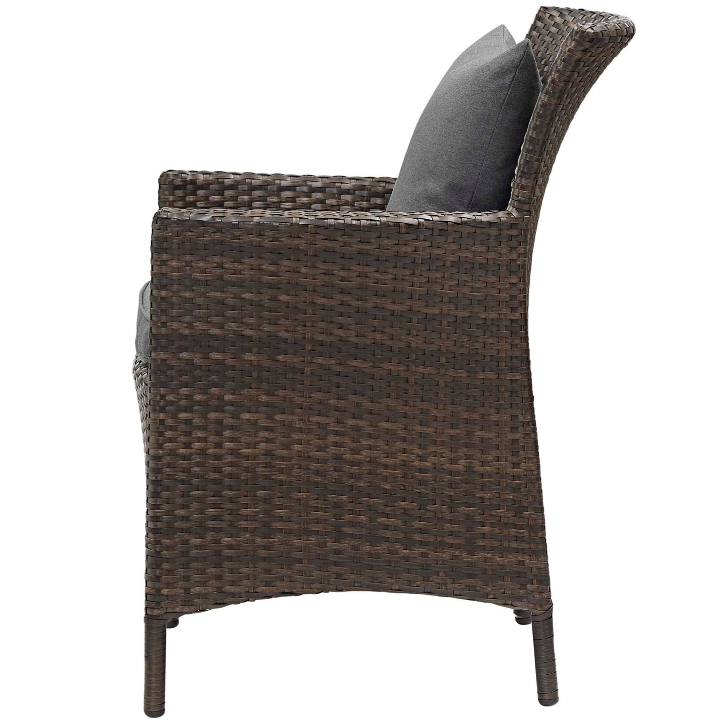 Conduit 5 Piece Outdoor Patio Wicker Rattan Set, Rattan Wicker, Brown Gray Grey, 18034