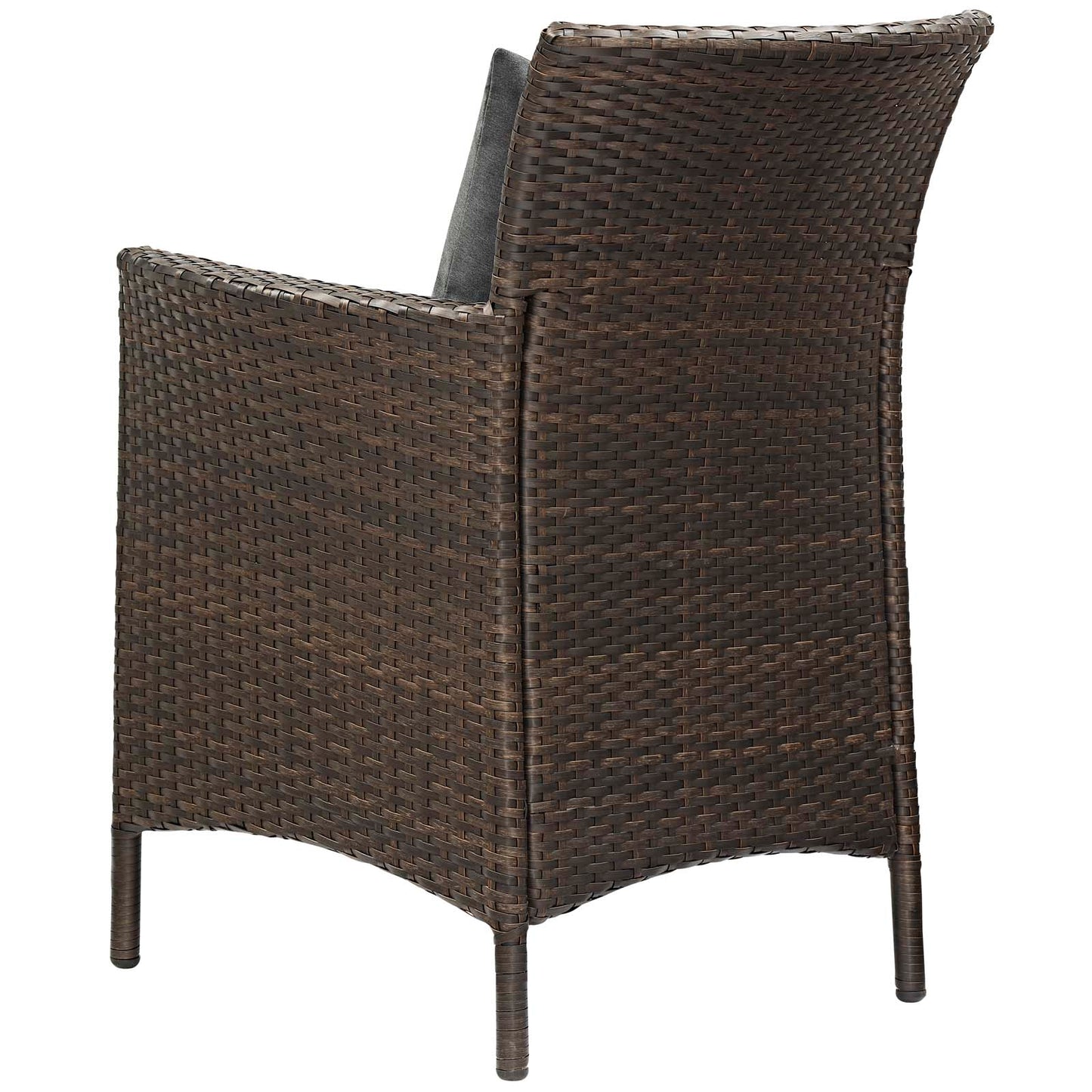 Conduit 5 Piece Outdoor Patio Wicker Rattan Set, Rattan Wicker, Brown Gray Grey, 18034