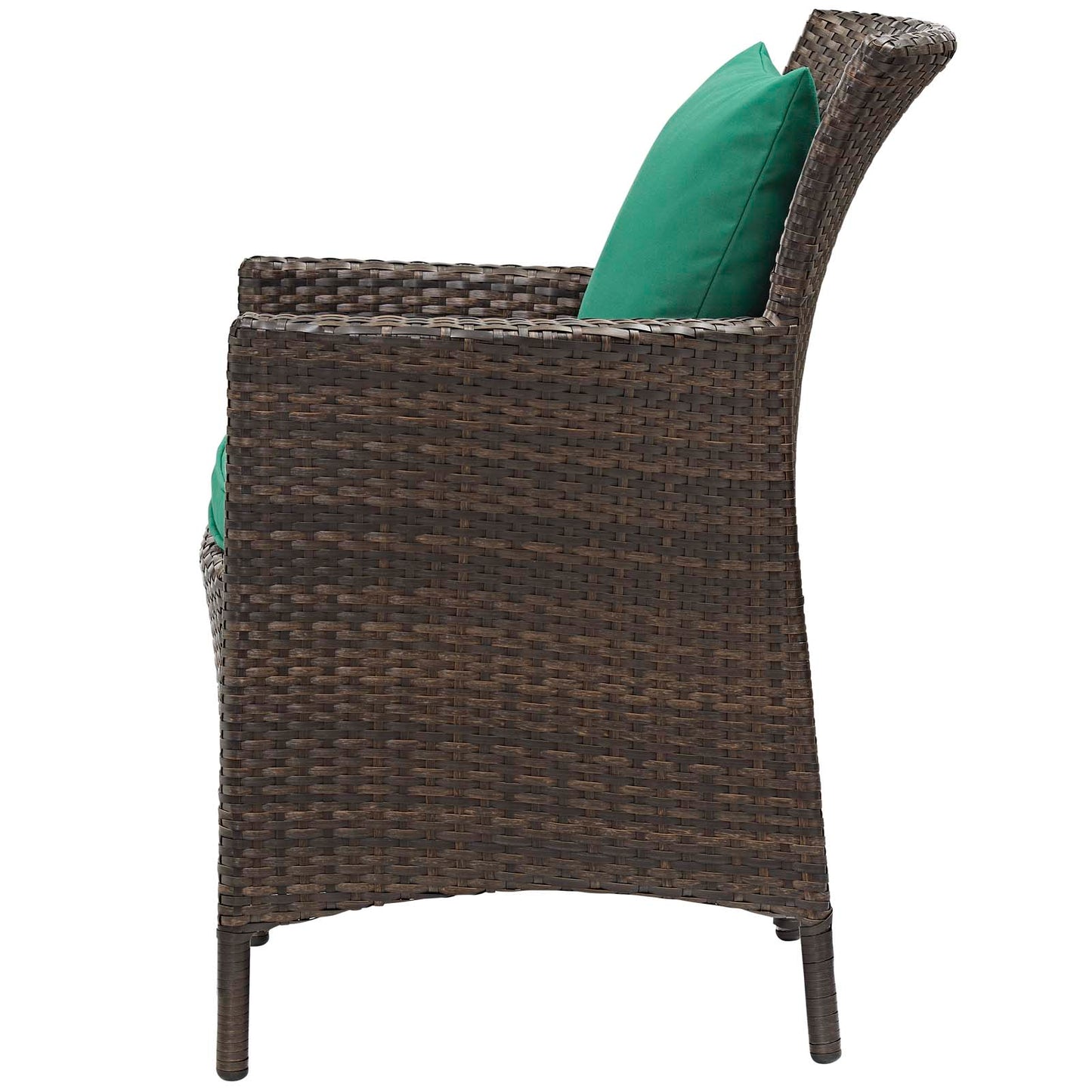 Conduit 5 Piece Outdoor Patio Wicker Rattan Set, Rattan Wicker, Brown Green, 18036