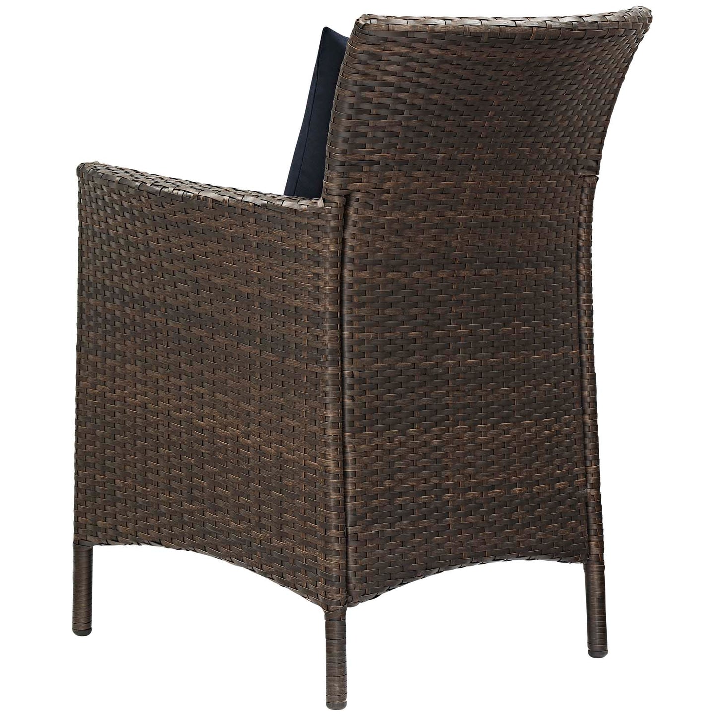 Conduit 5 Piece Outdoor Patio Wicker Rattan Set, Rattan Wicker, Brown Navy Blue, 18039