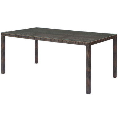 Conduit 5 Piece Outdoor Patio Wicker Rattan Set, Rattan Wicker, Brown Red, 18042