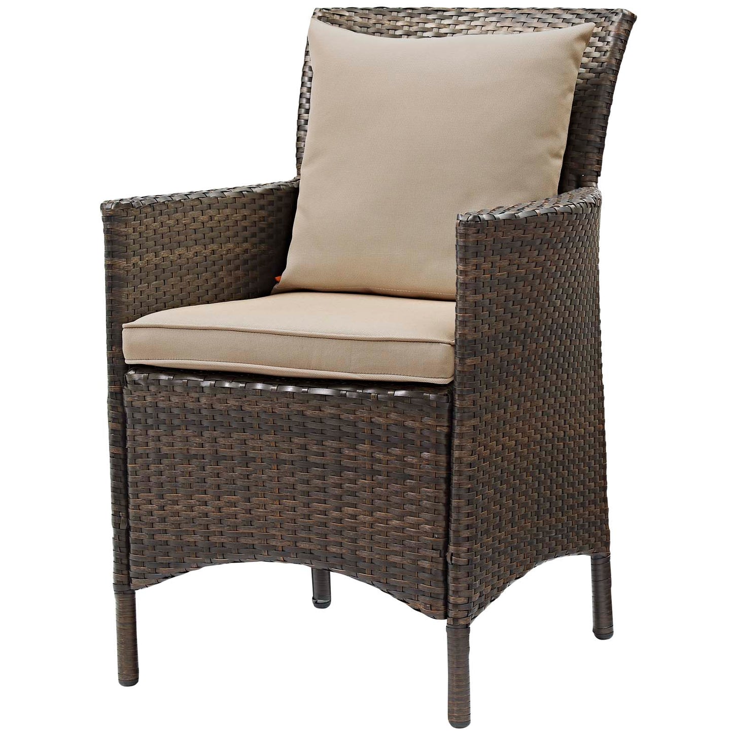 Conduit 5 Piece Outdoor Patio Wicker Rattan Set, Rattan Wicker, Brown Beige, 18045