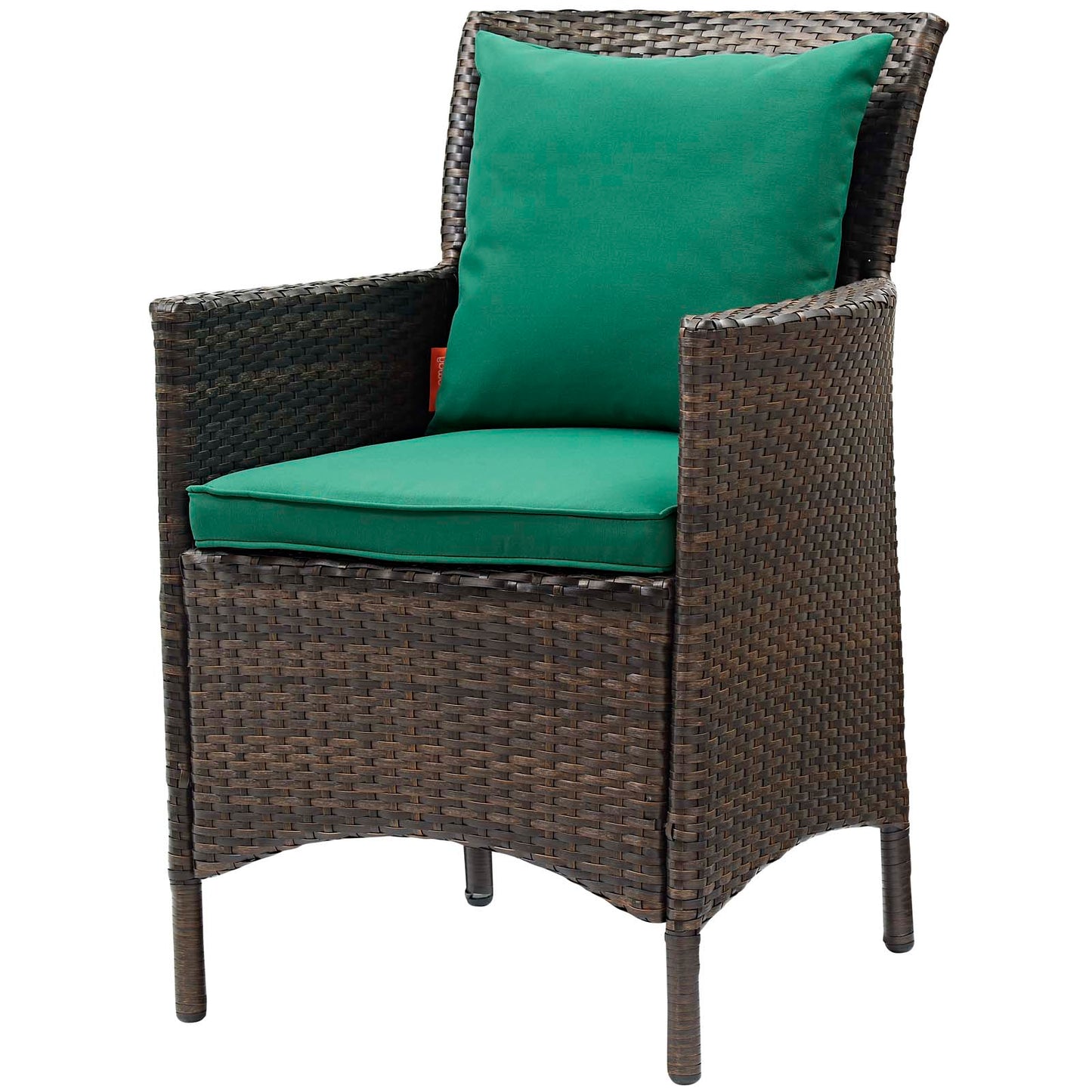 Conduit 5 Piece Outdoor Patio Wicker Rattan Set, Rattan Wicker, Brown Green, 18048