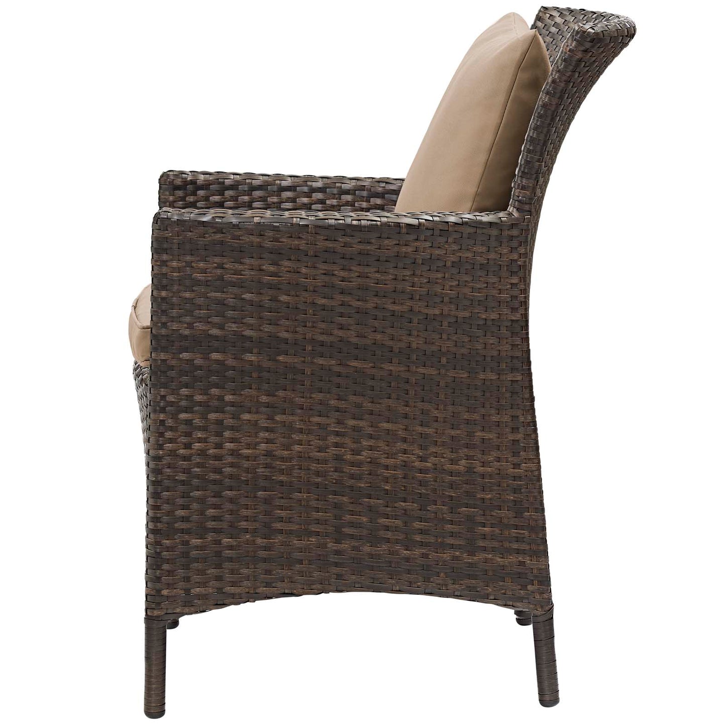 Conduit 5 Piece Outdoor Patio Wicker Rattan Set, Rattan Wicker, Brown, 18050