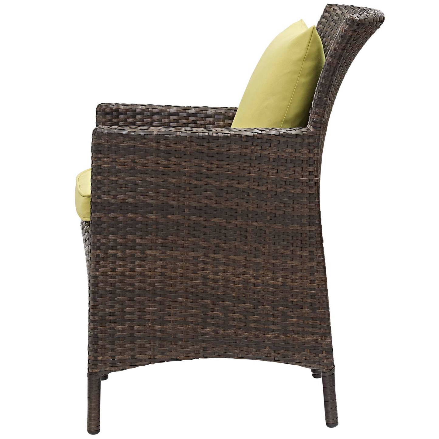 Conduit 5 Piece Outdoor Patio Wicker Rattan Set, Rattan, Wicker, Brown Green, 18694