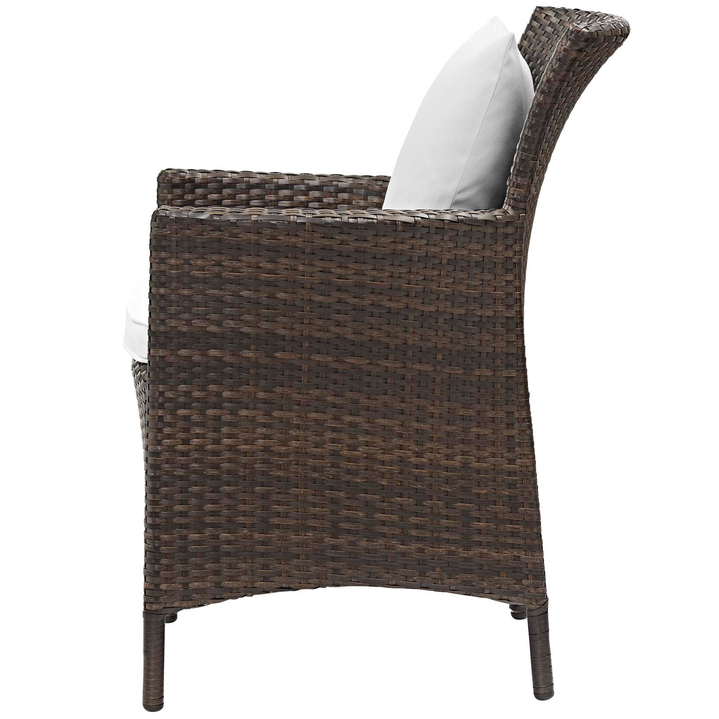 Conduit 5 Piece Outdoor Patio Wicker Rattan Set, Rattan, Wicker, Brown White, 18697