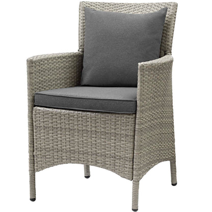 Conduit 5 Piece Outdoor Patio Wicker Rattan Dining Set, Rattan, Wicker, Grey Gray, 18699