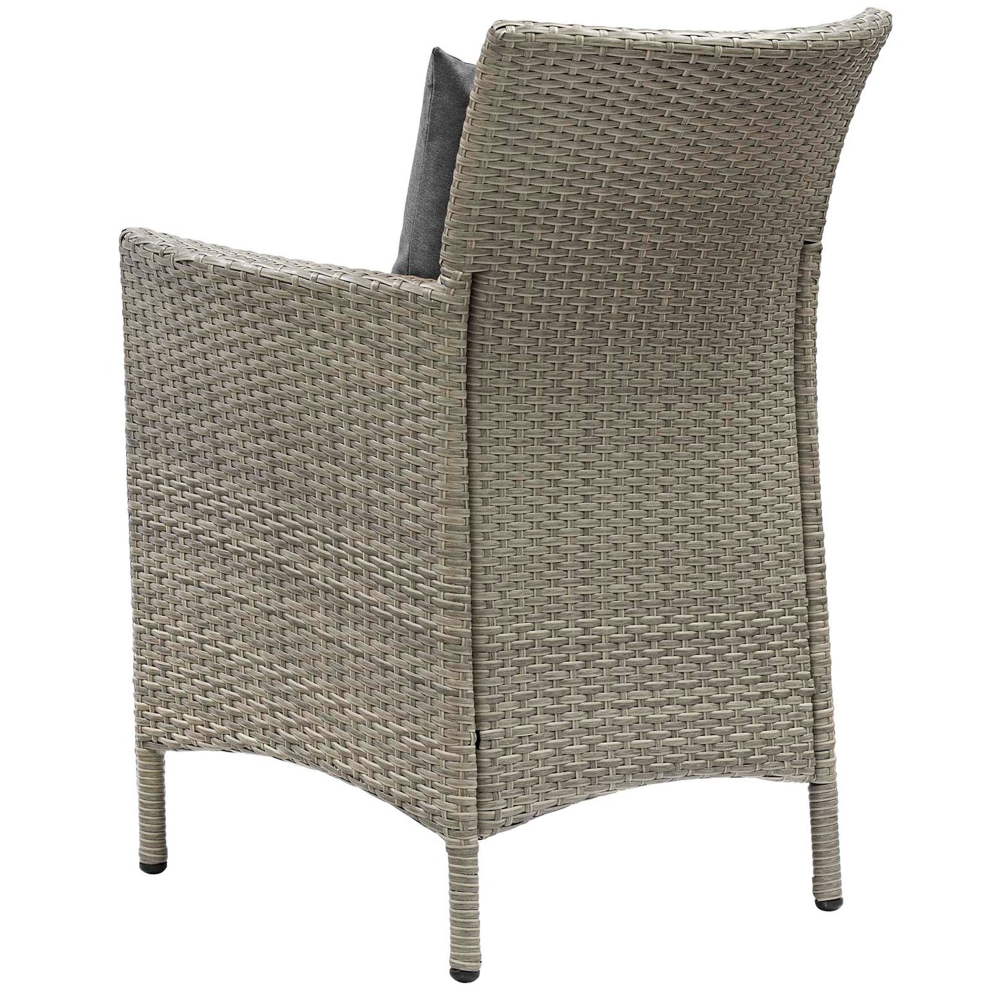 Conduit 5 Piece Outdoor Patio Wicker Rattan Dining Set, Rattan, Wicker, Grey Gray, 18699