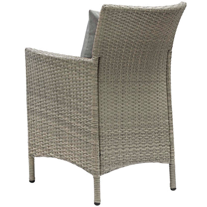 Conduit 5 Piece Outdoor Patio Wicker Rattan Dining Set, Rattan, Wicker, Grey Gray, 18702