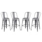 Promenade Bar Side Stool Set of 4, Metal, Steel, Gunmetal Silver, 18710